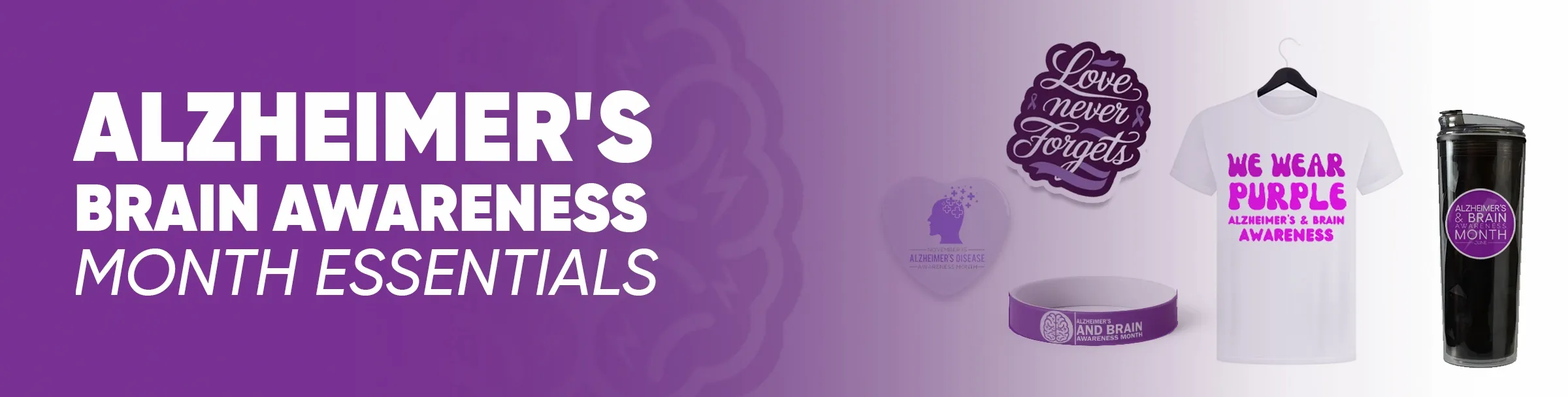CustomStickersNow.Com Alzheimer's Brain Awareness Month