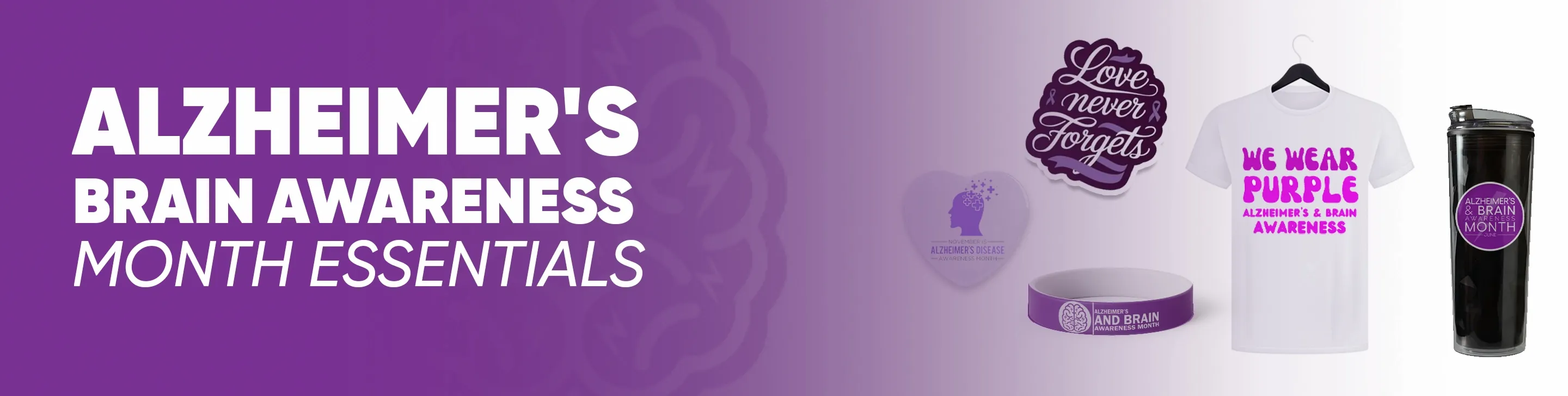 CustomStickersNow.Com Alzheimer's Brain Awareness Month