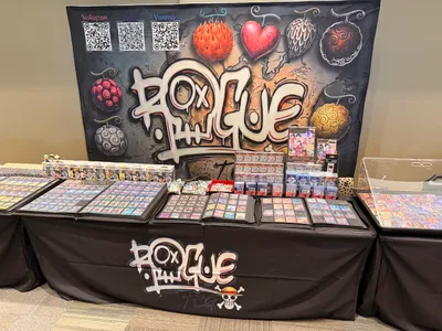 Custom Rectangle Table Covers - Emerald City Card Show in Everett WAWe had three 8 tables fully branded and looking great Tons of compliments about the new logo and branding
