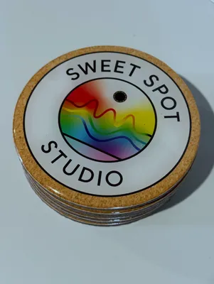 Cork Coasters - Sweet Spot Studio epoxy coated cork coasters