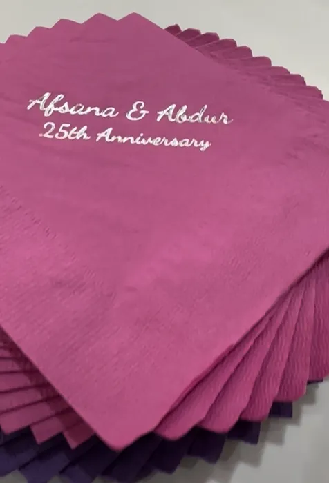 CustomStickersNow.Com - Custom Foil Stamped Beverage Napkin