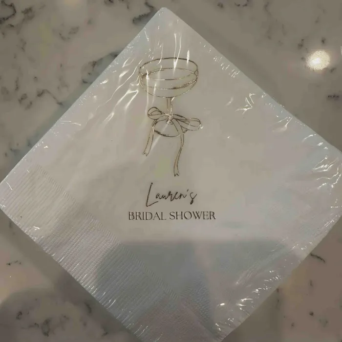 CustomStickersNow.Com - Custom Foil Stamped Beverage Napkin