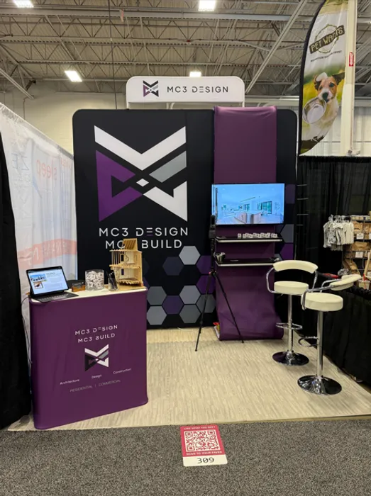 CustomStickersNow.Com - Custom Trade Show Display Media Display with TV Stand 10' x 10'