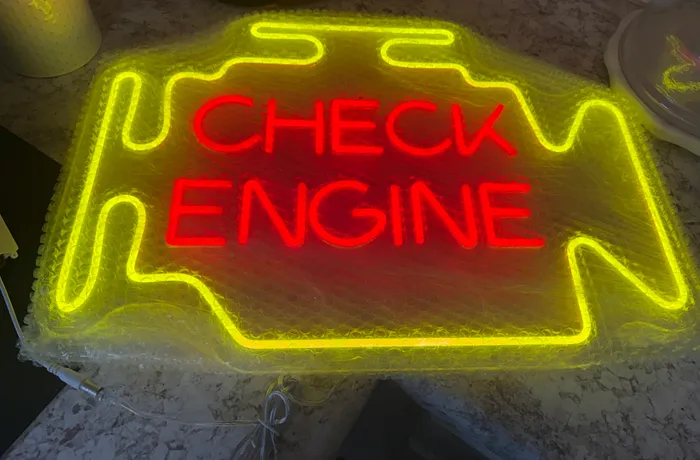 CustomStickersNow.Com - Check Engine Neon Sign