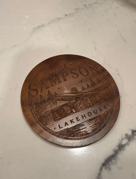 CustomStickersNow.Com - Custom Handmade Walnut Coaster