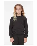 Youth Sponge Fleece Raglan Sweatshirt Dark Gry Heather