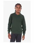 Youth Sponge Fleece Raglan Sweatshirt Heather Forest