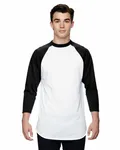 Augusta Sportswear Adult 3/4-Sleeve Baseball Jersey WHITE