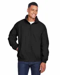 Harriton Adult Fleece-Lined Nylon Jacket BLACK
