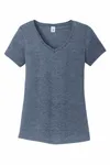 District Women's Perfect Tri V-Neck Tee. DM1350L Navy Frost