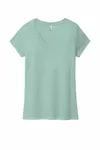 District Women's Perfect Tri V-Neck Tee. DM1350L Heathered Dusty Sage
