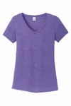 District Women's Perfect Tri V-Neck Tee. DM1350L Purple Frost