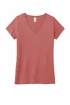 District Women's Perfect Tri V-Neck Tee. DM1350L Blush Frost