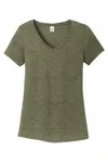District Women's Perfect Tri V-Neck Tee. DM1350L Military Green Frost