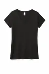 District Women's Perfect Tri V-Neck Tee. DM1350L BLACK