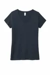 District Women's Perfect Tri V-Neck Tee. DM1350L New Navy