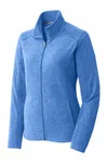 Port Authority Women's Heather Microfleece Full-Zip Jacket. L235 Light Royal Heather