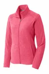 Port Authority Women's Heather Microfleece Full-Zip Jacket. L235 Pink Raspberry Heather