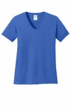 Port & Company Women's Core Cotton V-Neck Tee. LPC54V ROYAL