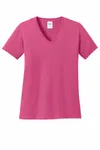 Port & Company Women's Core Cotton V-Neck Tee. LPC54V SANGRIA