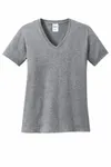 Port & Company Women's Core Cotton V-Neck Tee. LPC54V Athletic Heather