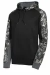 Sport-Tek Sport-Wick Mineral Freeze Fleece Colorblock Hooded Pullover. ST231 Black/ Black