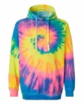 Multi-Color Spiral Tie-Dyed Hooded Sweatshirt Flo Rainbow Spiral