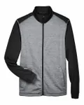 Men's Newbury Colorblock Mélange Fleece Full-Zip jacket Black Heather/ Dark Grey Heather