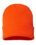 USA-Made 12" Cuffed Beanie Neon Blaze Orange