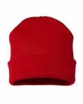 USA-Made 12" Cuffed Beanie True Red