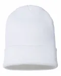 USA-Made 12" Cuffed Beanie WHITE
