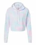 Women’s Lightweight Crop Hooded Sweatshirt Tie Dye Cotton Candy
