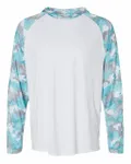 Tortuga Extreme Performance Hooded T-Shirt White/ Aqua Camo