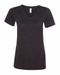 Bella + Canvas Ladies' Relaxed Triblend V-Neck T-Shirt Charcoal Black Triblend