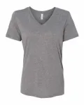 Bella + Canvas Ladies' Relaxed Triblend V-Neck T-Shirt Grey Triblend