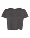 Bella + Canvas Ladies' Flowy Cropped T-Shirt Dark Grey Heather