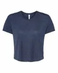 Bella + Canvas Ladies' Flowy Cropped T-Shirt Heather Navy