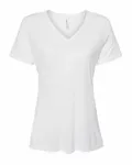 Bella + Canvas Ladies' Relaxed Triblend V-Neck T-Shirt Solid White Triblend