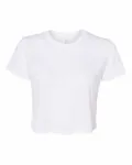 Bella + Canvas Ladies' Flowy Cropped T-Shirt WHITE