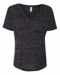 Bella + Canvas Ladies' Slouchy V-Neck T-Shirt Black Marble