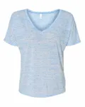 Bella + Canvas Ladies' Slouchy V-Neck T-Shirt Blue Marble