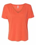 Bella + Canvas Ladies' Slouchy V-Neck T-Shirt Coral