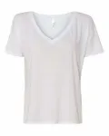 Bella + Canvas Ladies' Slouchy V-Neck T-Shirt WHITE