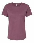 Bella + Canvas Ladies' Relaxed Heather CVC Short-Sleeve T-Shirt Heather Maroon
