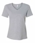 Bella + Canvas Ladies' Relaxed Heather CVC Jersey V-Neck T-Shirt Athletic Heather
