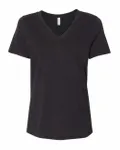 Bella + Canvas Ladies' Relaxed Heather CVC Jersey V-Neck T-Shirt Black Heather