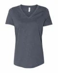 Bella + Canvas Ladies' Relaxed Heather CVC Jersey V-Neck T-Shirt Heather Navy