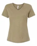 Bella + Canvas Ladies' Relaxed Heather CVC Jersey V-Neck T-Shirt Heather Olive