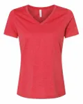 Bella + Canvas Ladies' Relaxed Heather CVC Jersey V-Neck T-Shirt Heather Red