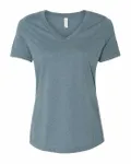 Bella + Canvas Ladies' Relaxed Heather CVC Jersey V-Neck T-Shirt Heather Slate
